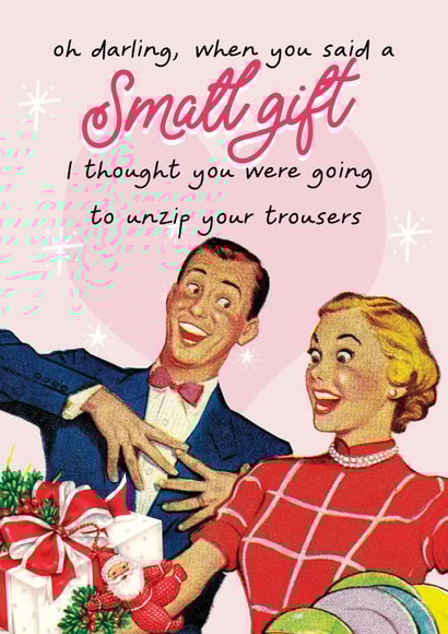 Hilarious and cheeky Christmas card for your significant other- 
Small gift created by Vanilla Frosting Studio
