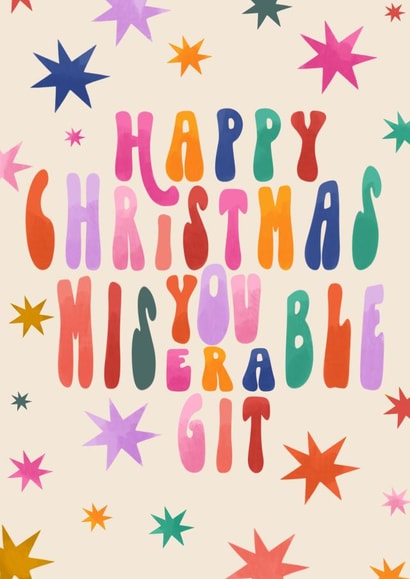 Happy Christmas Card - Funny - Insult - For Dads - For Him - Scrooge created by Kate Fox