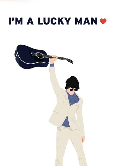 Richard Ashcroft of The Verve Love Card I'm A Lucky Man Valentines Days created by PrintByRob