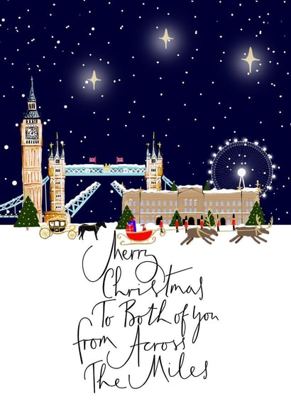 To The Both Of You Merry Christmas From Across The Miles created by HCD Illustration