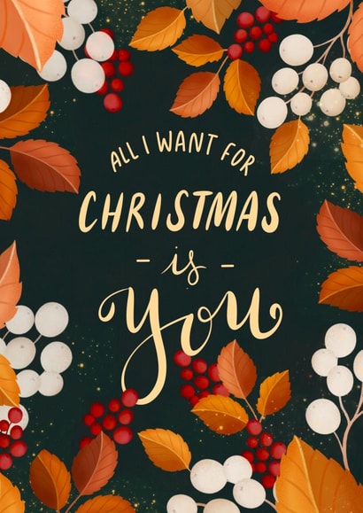 Classy Christmas Card Your Loved Ones - All I Want For Christmas Is You! created by Silvia Ospina