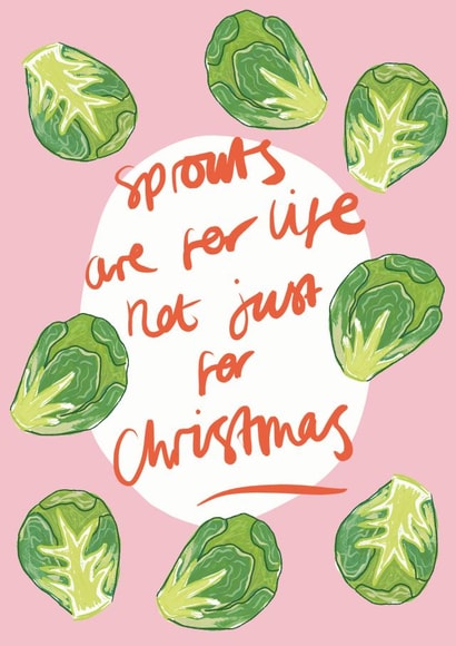 Funny Christmas Card- Sprouts are for Life created by Laura Barnes