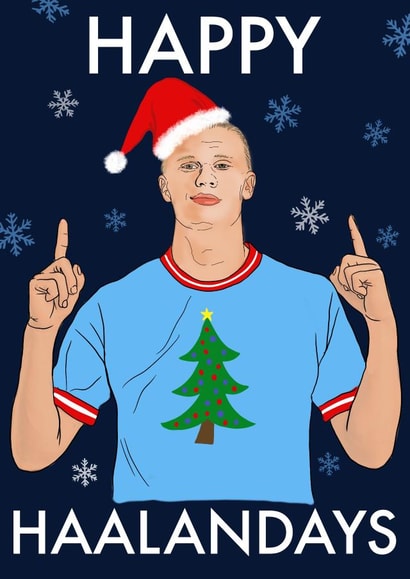 Funny Christmas card for any Manchester City football fan - Erling Haaland created by Stacie Charlton