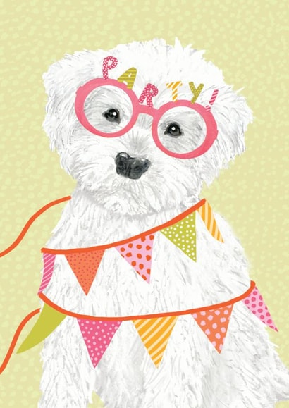 Cute Birthday Card - Party Dog Card created by Louise Tiler