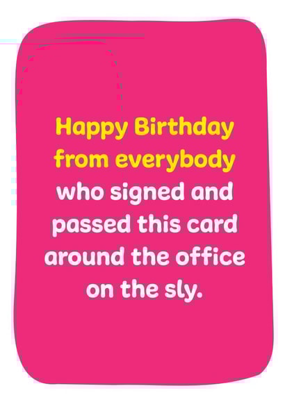 Funny work/office colleague birthday card. created by Norm & Then