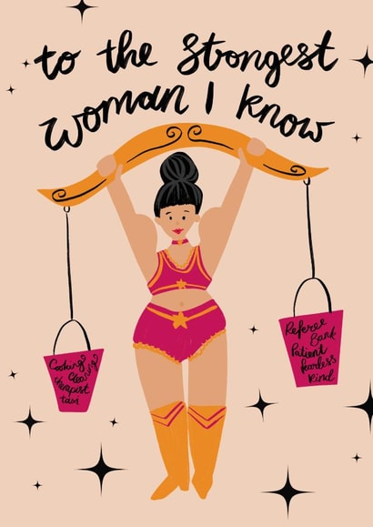 Perfect Card For Mother's Day - Artsy Illustrated Design - Strongest Woman Card created by Sarah Brown