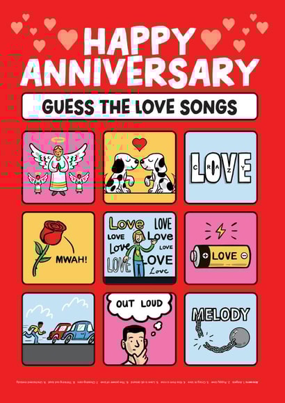 Happy Anniversary – Guess the love songs! created by Daniel Benney