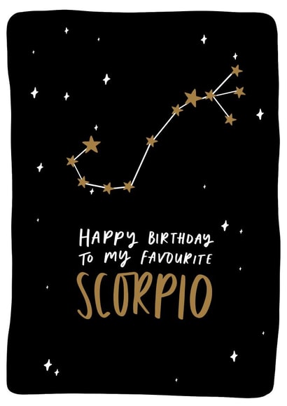Scorpio Birthday Card - Constellation Card - October Birthday November Birthday created by Studio Yelle