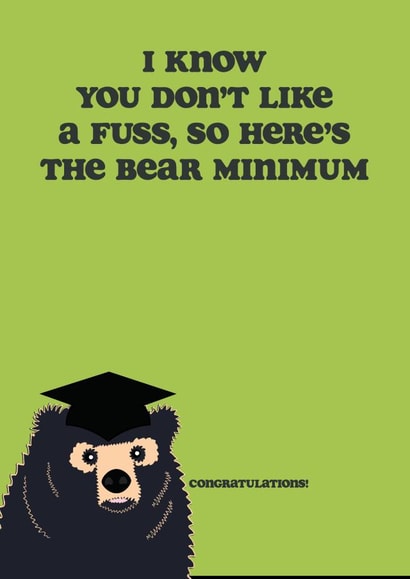 Spectacled Bear Minimum Graduation created by Adam Frost