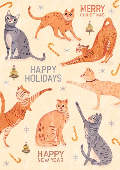 Cute Christmas card for everyone, especially cat lovers created by Grace Andersson