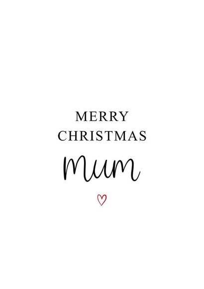 Minimalist Merry Christmas Card For Mum created by Kalm Lettering