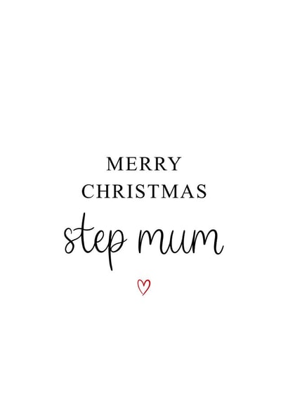 Minimalist Merry Christmas Card For Step Mum created by Kalm Lettering