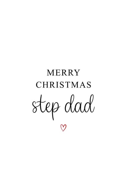 Minimalist Merry Christmas Card For Step Dad created by Kalm Lettering