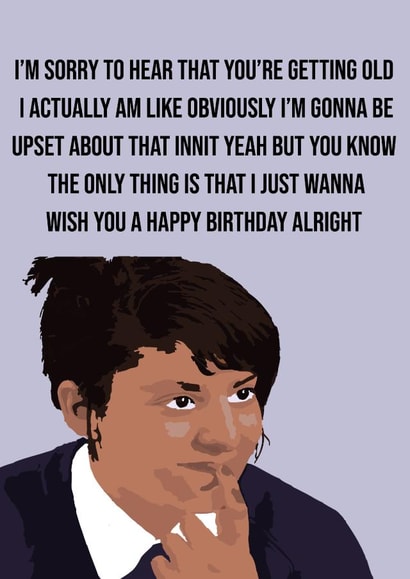 Funny tv meme inspired birthday card created by Khayal