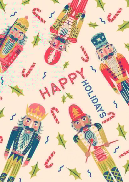 Cute Christmas card featuring Nutcracker created by Grace Andersson