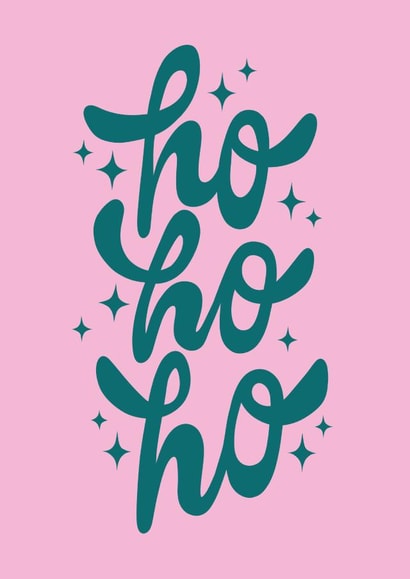 Cute Typography Christmas Card - Ho Ho Ho created by Sofini Design