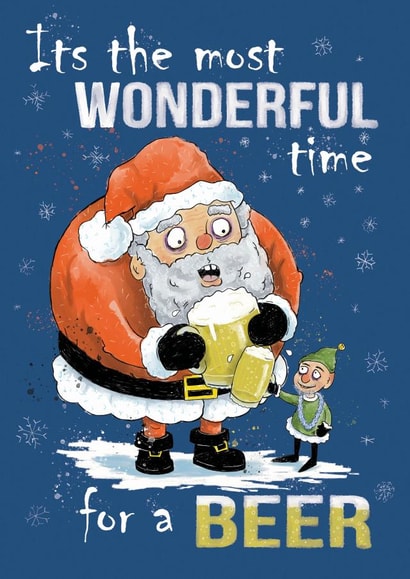 Funny Christmas beer related card created by Graphic Zombie