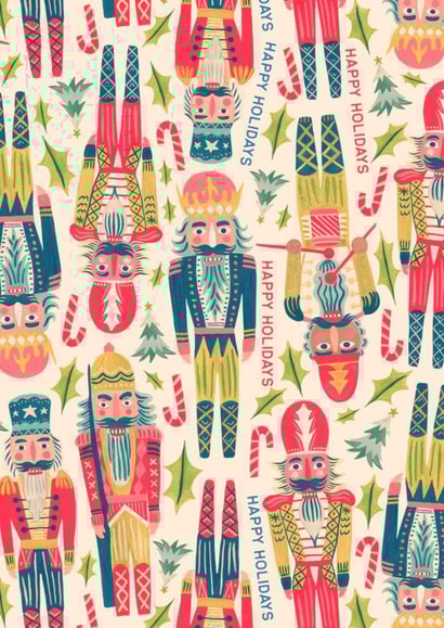 Cute Christmas card featuring Nutcrackers created by Grace Andersson