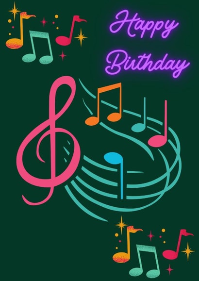 Cool birthday card for music/retro fan. created by Chloe Cochrane Creativity