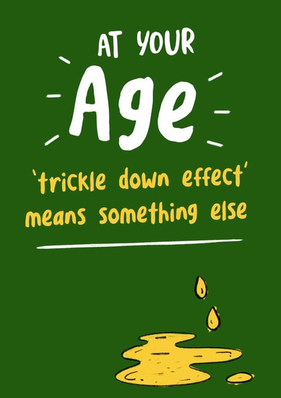 Funny Birthday card lampooning both the recipients age and a discredited theory created by Burger Buns Cards