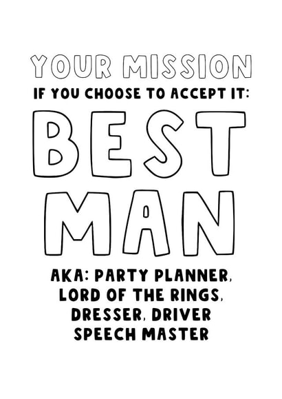 Best Man - Groomsman - Bridegroom - Wedding Entourage - Stag do - Groom Marriage created by The Blunt Badger