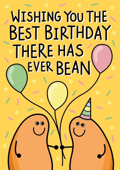 Cute Baked Bean Birthday Card created by Jampuppy Design Studio