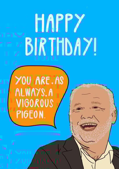 Funny birthday card- train guy- Bob Mortimer created by Anna Kathryn 