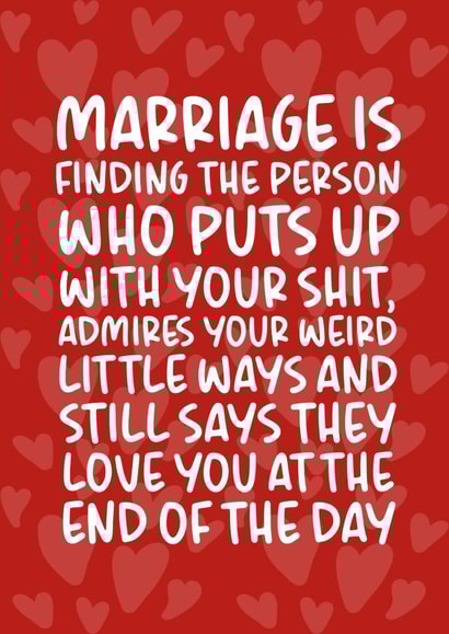 'Love You at the End of the Day' Cute and Heartfelt Wedding/Anniversary Card created by Brogan Thomas