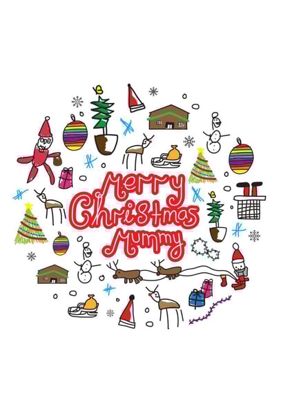 Merry Christmas Mummy card from KIDS created by KIDS Charity