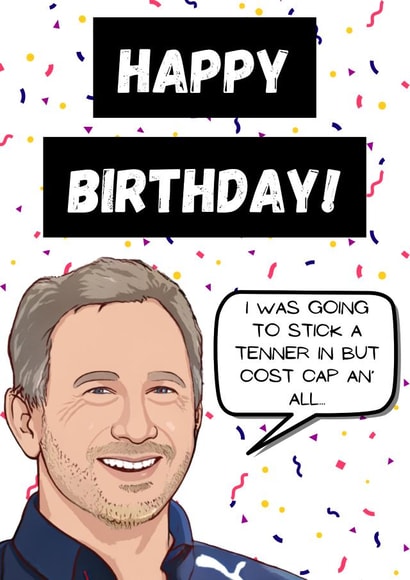 Red Bull racing birthday card created by P1 Cards