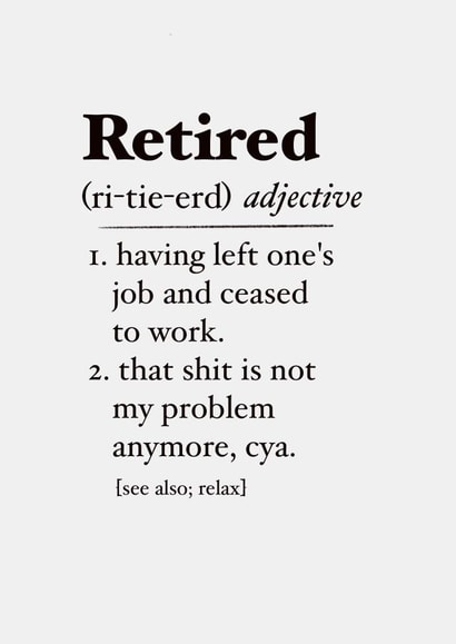 Retired congratulations dictionary definition friend family card created by The Girl Next Draw Cards