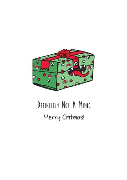 Funny Dungeons and Dragons Christmas Card - Critmas DnD Card For Friend