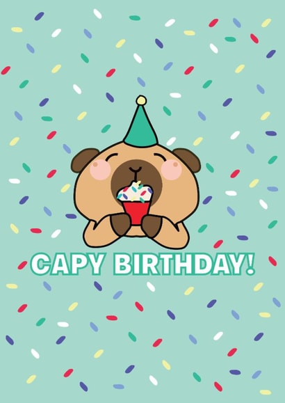 Cute Capybara birthday card created by Luella York