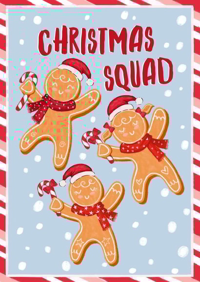 Cute Christmas card for your favourite crew. Gingerbread men - Christmas Squad. created by The Jaunty Cocoon