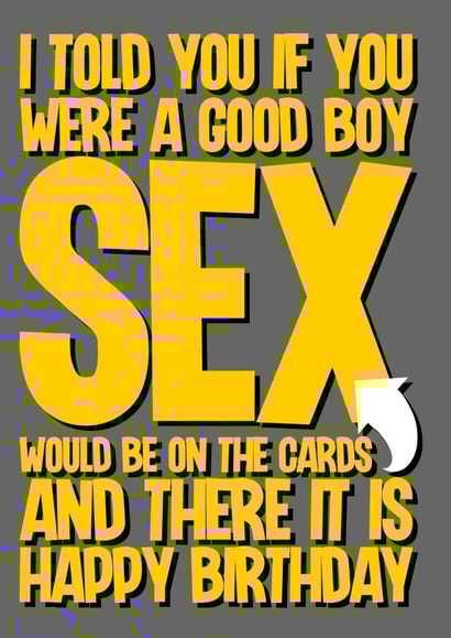 Rude Birthday Card for Husband / boyfriend - sex based joke created by Blind Faith