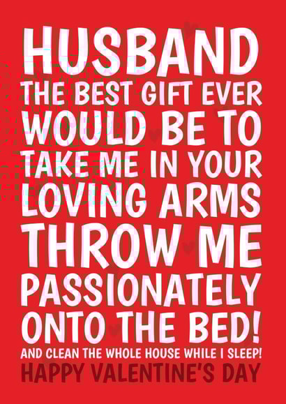 Naughty Valentine's Card For Husband - Throw Me On The Bed Joke created by @Cupsie's Creations