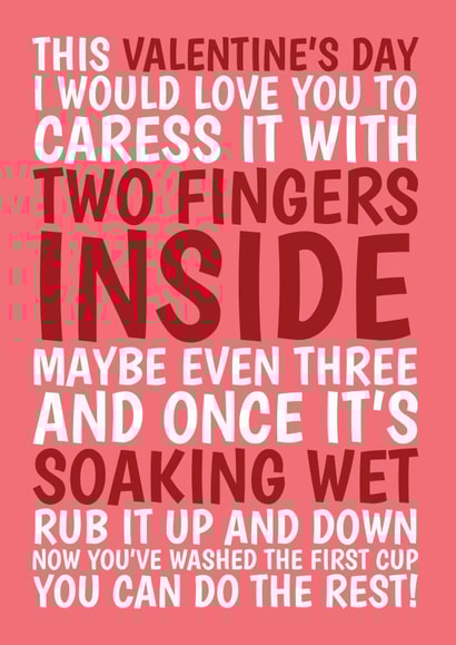 Naughty Valentine's Day Card - Washing The Pots Joke created by @Cupsie's Creations