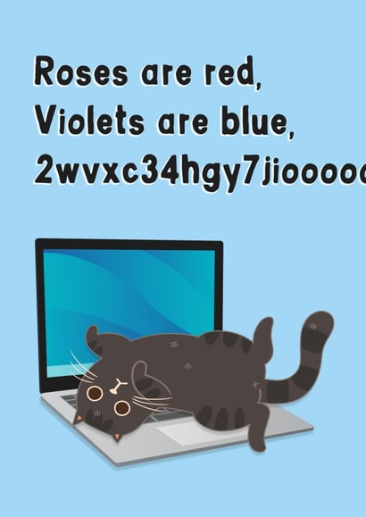 Funny cat on a keyboard - Valentine's Day Card created by This is Awesome