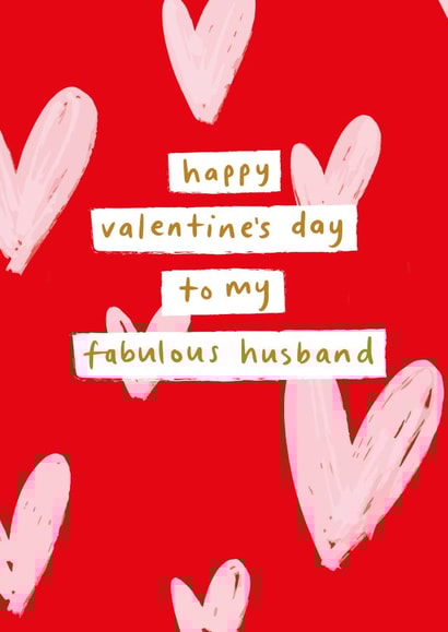 Cute Valentine's Day Card For Fabulous Husband – Hearts created by Megan Claire