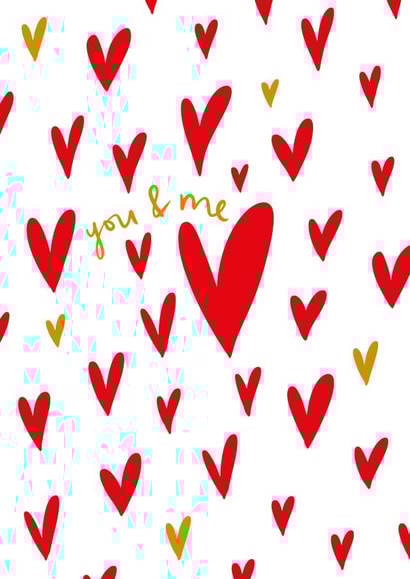 Cute Valentines Card – You & Me – Hearts Anniversary created by Megan Claire