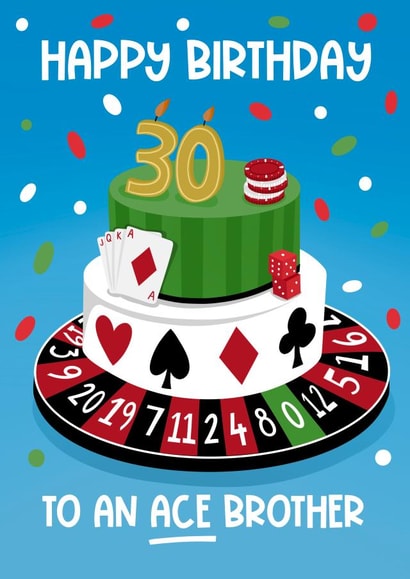Fun Casino Inspired 30th Birthday Card for Brother created by Running with Scissors