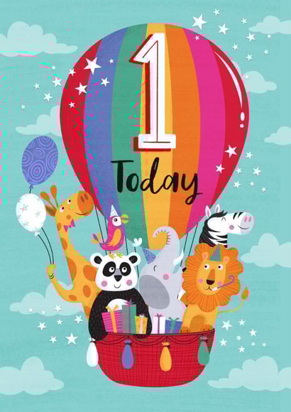 1st Birthday - Age - for kids - cute - Balloon created by Dalia Clark Design