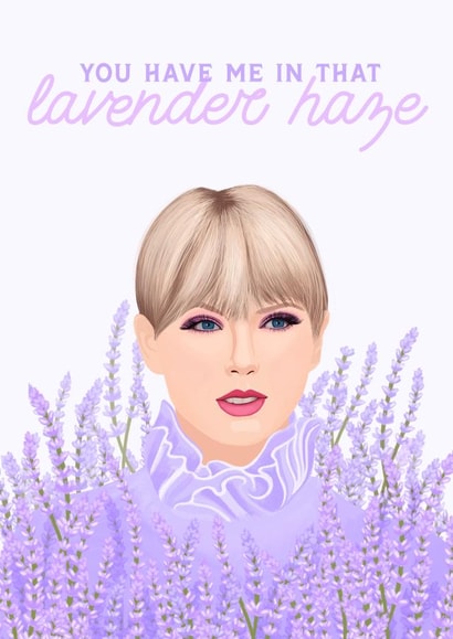 Taylor Swift Lavender Haze Anniversary Card created by URGHH Card Co.