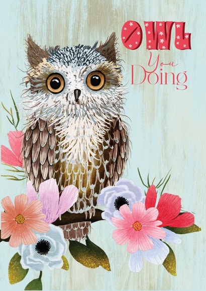 A pretty card to send to someone to ask how they are. created by Deborah Wainwright Illustration