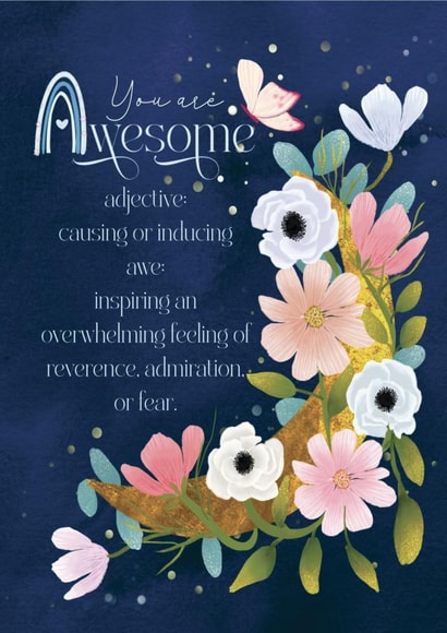 Pretty sentiment card to send an uplifting sentiment to anyone created by Deborah Wainwright Illustration