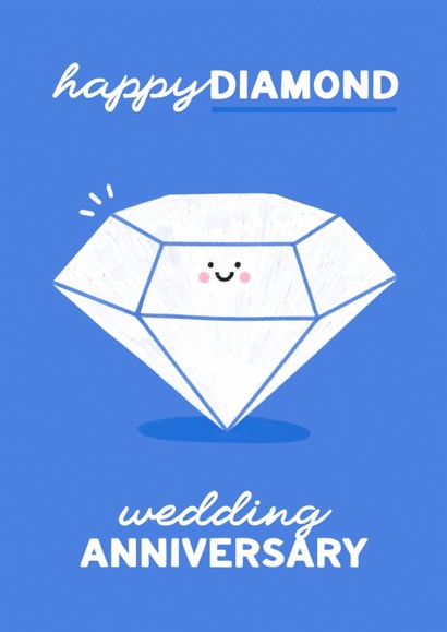 Cute Diamond Wedding Anniversary Card For Significant Other - Happy Diamond created by Jess Shah