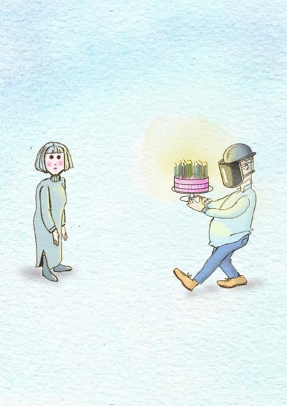 Funny, Cheeky Birthday Card For Woman, Cake Candles Are Fire Hazard, Watercolour created by June Malone