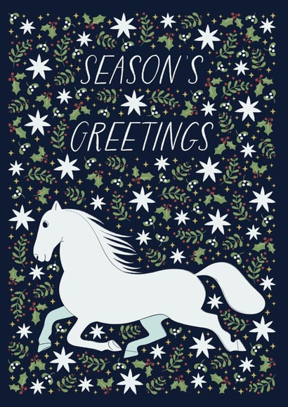 Festive Foliage Print Horse Christmas Card created by Jennifer Kirkham