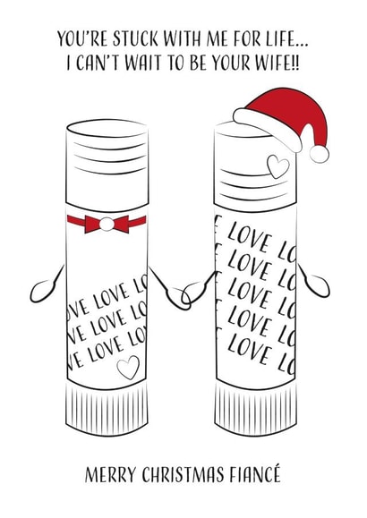 Merry Christmas Fiance - Funny cute Fiancé Christmas card - Love - Wife to be created by Tada! designs