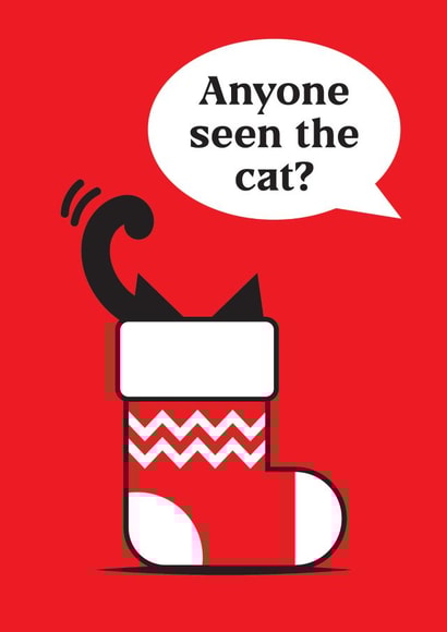 Cute Christmas card, purr-fect for cat lovers - Stocking - Anyone
seen the cat? created by Haywood House